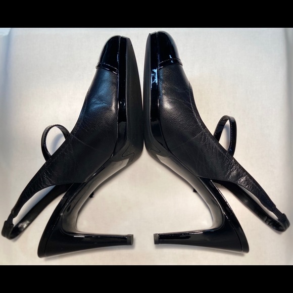 Frank Sarto black sling back heels - Picture 3 of 7
